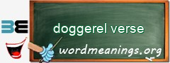 WordMeaning blackboard for doggerel verse